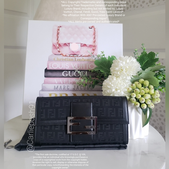 Fendi Handbags - Authentic Pre-owned Fendi Baguette Canvas Flap Wallet